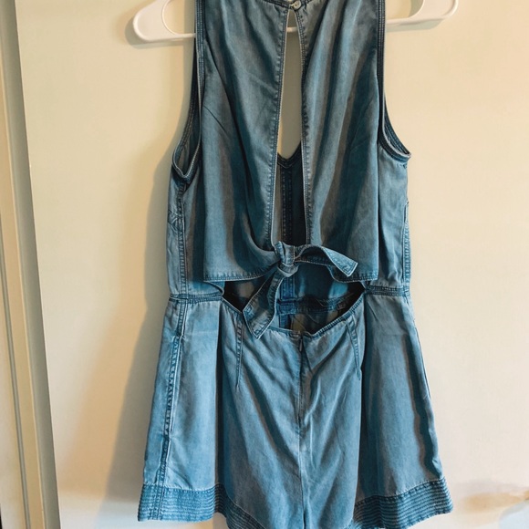 Rag & Bone Denim Tie Back Romper - Picture 6 of 8